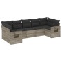 7-piece garden sofa set with light gray PE rattan cushions by , Garden sets - Ref: Foro24-3252929, Price: 559,12 €, Discount: %