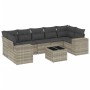 Garden sofa set 8 pieces and gray synthetic rattan cushions by , Garden sets - Ref: Foro24-3254679, Price: 628,99 €, Discount: %