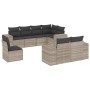 Garden sofa set 8 pieces and gray synthetic rattan cushions by , Garden sets - Ref: Foro24-3255179, Price: 679,79 €, Discount: %