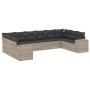 Gartensofa-Set, 10-teilig, mit Kissen, aus hellem grauen Kunststoff-Rattan. von , Gartensets - Ref: Foro24-3255409, Preis: 78...