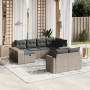 Set of 10-piece garden sofas with light gray synthetic rattan cushions by , Garden sets - Ref: Foro24-3266242, Price: 638,46 ...