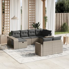 Gartensofa-Set, 10-teilig, mit Kissen, aus hellem grauen Kunststoff-Rattan. von , Gartensets - Ref: Foro24-3266242, Preis: 63...