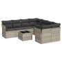 Set muebles jardín 9 pzas y cojines ratán sintético gris claro de , Conjuntos de jardín - Ref: Foro24-3217322, Precio: 646,30...