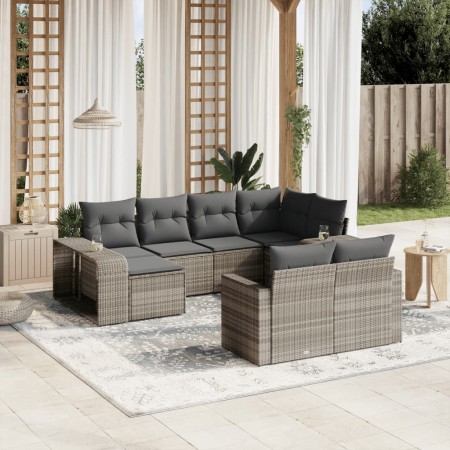 Set sofás jardín 10 pzas con cojines ratán sintético gris claro de , Sofás modulares de exterior - Ref: Foro24-3261292, Preci...