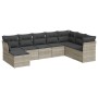 Garden sofa set 8 pieces and gray synthetic rattan cushions by , Garden sets - Ref: Foro24-3218052, Price: 571,74 €, Discount: %