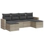 Garden sofa set 6 pieces and gray synthetic rattan cushions by , Modular outdoor sofas - Ref: Foro24-3251659, Price: 420,05 €...