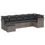 7-piece garden sofa set with light gray PE rattan cushions by , Garden sets - Ref: Foro24-3263198, Price: 498,92 €, Discount: %