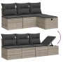 7-piece garden sofa set with light gray PE rattan cushions by , Garden sets - Ref: Foro24-3263198, Price: 498,92 €, Discount: %