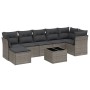 Garden sofa set 8 pieces and gray synthetic rattan cushions by , Garden sets - Ref: Foro24-3263208, Price: 551,95 €, Discount: %