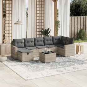 Gartensofagarnitur 8-teilig mit grauen Polstern aus synthetischem Rattan von , Gartensets - Ref: Foro24-3263518, Preis: 544,8...