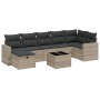 Garden sofa set 8 pieces and gray synthetic rattan cushions by , Garden sets - Ref: Foro24-3263518, Price: 544,35 €, Discount: %