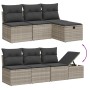 Garden sofa set 8 pieces and gray synthetic rattan cushions by , Garden sets - Ref: Foro24-3263518, Price: 544,35 €, Discount: %