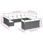 Set of garden sofas with 13 pieces of gray synthetic rattan cushions by , Garden sets - Ref: Foro24-3218452, Price: 972,92 €,...