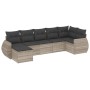 Gartensofa-Set, 7-teilig, mit Kissen, aus hellem grauem PE-Rattan. von , Gartensets - Ref: Foro24-3254019, Preis: 540,99 €, R...