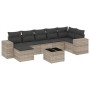 Garden sofa set 8 pieces and gray synthetic rattan cushions by , Garden sets - Ref: Foro24-3255229, Price: 598,57 €, Discount: %