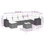 Garden sofa set 8 pieces and gray synthetic rattan cushions by , Garden sets - Ref: Foro24-3255229, Price: 598,57 €, Discount: %