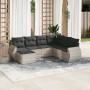 7-piece garden sofa set with light gray PE rattan cushions by , Modular outdoor sofas - Ref: Foro24-3221701, Price: 504,82 €,...