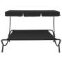 Garden lounger with black awning by vidaXL, Loungers - Ref: Foro24-313525, Price: 111,67 €, Discount: %