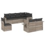 Garden sofa set 8 pieces and gray synthetic rattan cushions by , Garden sets - Ref: Foro24-3220441, Price: 605,29 €, Discount: %