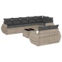 Set muebles jardín 9 pzas y cojines ratán sintético gris claro de , Sofás modulares de exterior - Ref: Foro24-3221631, Precio...