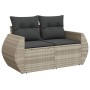 Set muebles jardín 9 pzas y cojines ratán sintético gris claro de , Sofás modulares de exterior - Ref: Foro24-3221631, Precio...