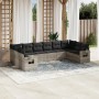 Set of 10-piece garden sofas with light gray synthetic rattan cushions by , Garden sets - Ref: Foro24-3253009, Price: 766,31 ...