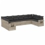 Gartensofa-Set, 10-teilig, mit Kissen, aus hellem grauen Kunststoff-Rattan. von , Gartensets - Ref: Foro24-3253009, Preis: 76...