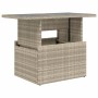 Mesa jardín superficie vidrio ratán PE gris claro 100x55x73 cm de , Mesas de jardín - Ref: Foro24-366183, Precio: 121,93 €, D...