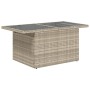 Gartentisch mit Glasoberfläche und Rattan-PE in Hellgrau, 100x55x73 cm. von , Gartentische - Ref: Foro24-366183, Preis: 121,9...