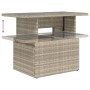 Mesa jardín superficie vidrio ratán PE gris claro 100x55x73 cm de , Mesas de jardín - Ref: Foro24-366183, Precio: 121,93 €, D...