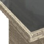 Mesa jardín superficie vidrio ratán PE gris claro 100x55x73 cm de , Mesas de jardín - Ref: Foro24-366183, Precio: 121,93 €, D...