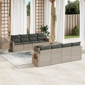 Garden furniture set 9 pieces and light gray synthetic rattan cushions by , Garden sets - Ref: Foro24-3219951, Price: 639,99 ...