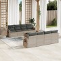 Set muebles jardín 9 pzas y cojines ratán sintético gris claro de , Conjuntos de jardín - Ref: Foro24-3219951, Precio: 641,30...