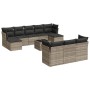 Garden sofa set 11 pieces and gray synthetic rattan cushions by , Garden sets - Ref: Foro24-3218342, Price: 742,96 €, Discoun...