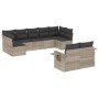 Set muebles jardín 9 pzas y cojines ratán sintético gris claro de , Conjuntos de jardín - Ref: Foro24-3220621, Precio: 658,39...