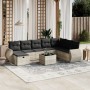 Garden furniture set 9 pieces and light gray synthetic rattan cushions by , Garden sets - Ref: Foro24-3264218, Price: 629,76 ...