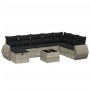 Set muebles jardín 9 pzas y cojines ratán sintético gris claro de , Conjuntos de jardín - Ref: Foro24-3264218, Precio: 633,54...