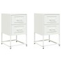 Bedside tables 2 units white steel 36x39x60.5 cm by , Nightstands - Ref: Foro24-846469, Price: 122,99 €, Discount: %