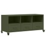 TV stand made of cold-rolled steel in olive green, measuring 100.5x39x43.5 cm. by , TV Furniture - Ref: Foro24-846696, Price:...