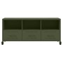 TV stand made of cold-rolled steel in olive green, measuring 100.5x39x43.5 cm. by , TV Furniture - Ref: Foro24-846696, Price:...