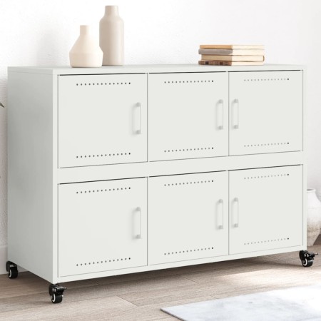 Kaltgewalzter weißer Stahlschrank 100,5x39x72 cm von , Sideboards - Ref: Foro24-846745, Preis: 133,99 €, Rabatt: %