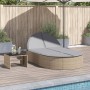 Double sun lounger with beige synthetic rattan cushions by , Loungers - Ref: Foro24-368649, Price: 274,99 €, Discount: %