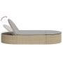 Tumbona doble con cojines ratán sintético beige de , Tumbonas - Ref: Foro24-368649, Precio: 252,91 €, Descuento: %