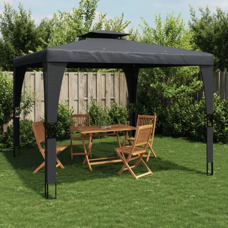 Gazebo with double roof in anthracite gray steel 3.98x2.98 m by , Tents and gazebos - Ref: Foro24-368443, Price: 325,09 €, Di...