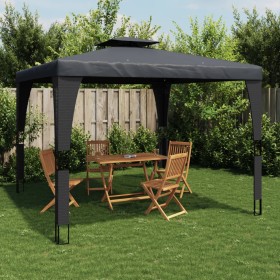 Gazebo with double anthracite gray fabric roof 2.98x2.98 m by , Tents and gazebos - Ref: Foro24-368441, Price: 308,44 €, Disc...