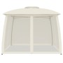 Double-roof gazebo with cream steel mesh walls, 2.93x2.93 m by , Tents and gazebos - Ref: Foro24-368448, Price: 238,82 €, Dis...