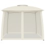 Double-roof gazebo with cream steel mesh walls, 2.93x2.93 m by , Tents and gazebos - Ref: Foro24-368448, Price: 238,82 €, Dis...