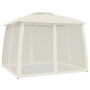 Double-roof gazebo with cream steel mesh walls, 2.93x2.93 m by , Tents and gazebos - Ref: Foro24-368448, Price: 238,82 €, Dis...