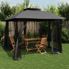 Double-roof gazebo with anthracite steel mesh walls, 2.94x2.94 m by , Tents and gazebos - Ref: Foro24-368455, Price: 288,02 €...