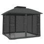 Double-roof gazebo with anthracite steel mesh walls, 2.94x2.94 m by , Tents and gazebos - Ref: Foro24-368455, Price: 288,02 €...